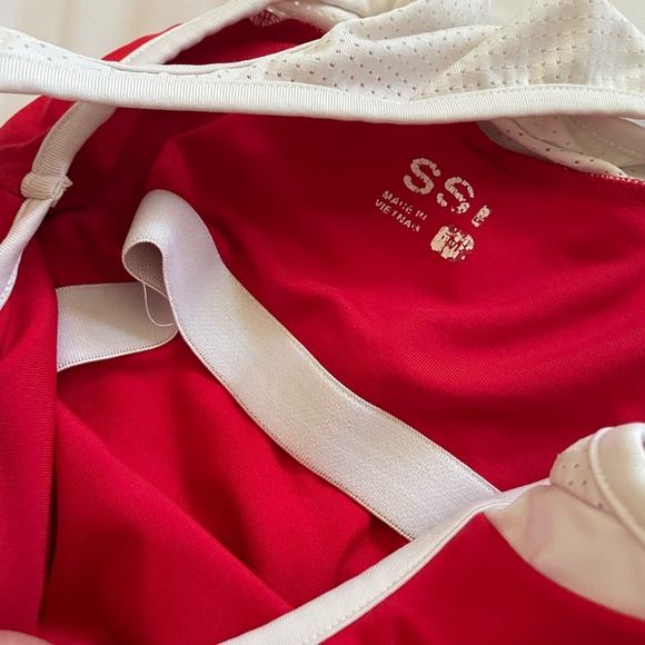 Red and White SSI Tennis Dress with Built-In Bra - Picture 4 of 6